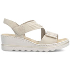 Women's beige wedge sandals Rieker 67410-62 Rieker