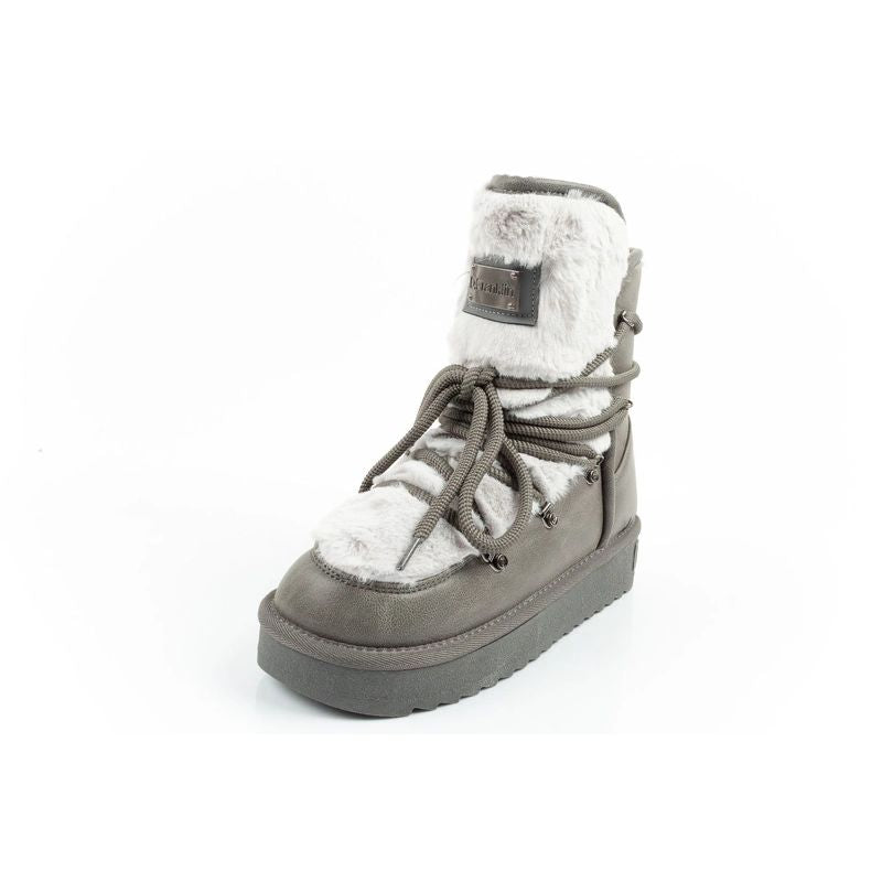 D.Franklin women's winter snow boots, fashionable fur lining, gray D.Franklin