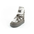D.Franklin women's winter snow boots, fashionable fur lining, gray D.Franklin