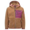 Trollkids Kids Aurlandsfjord Jacket children’s fleece jacket with hood, zip closure, brown (466-823)