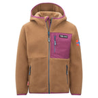 Trollkids Kids Aurlandsfjord Jacket children’s fleece jacket with hood, zip closure, brown (466-823)