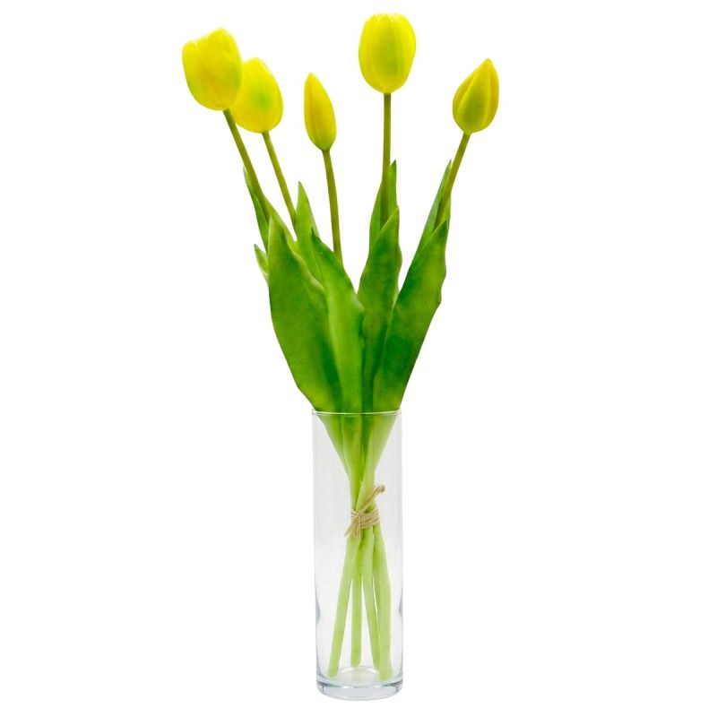 BOUQUET OF 5 YELLOW TULIPS 39 CM LIKE LIFE SPRING DECORATION Home and Garden/Equipment Your Sports Performance