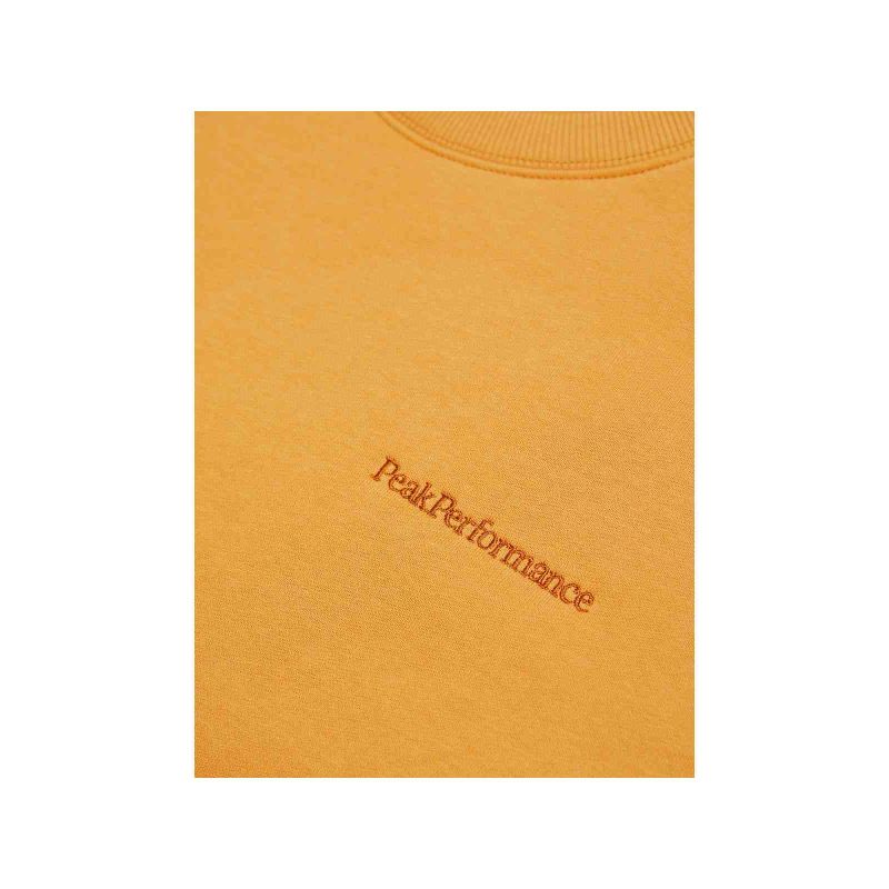 Peak Performance M Original Small Logo Crew Sweatshirt Orange Peak Performance