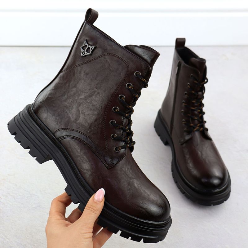 Women's black worker boots with socks Sabatina