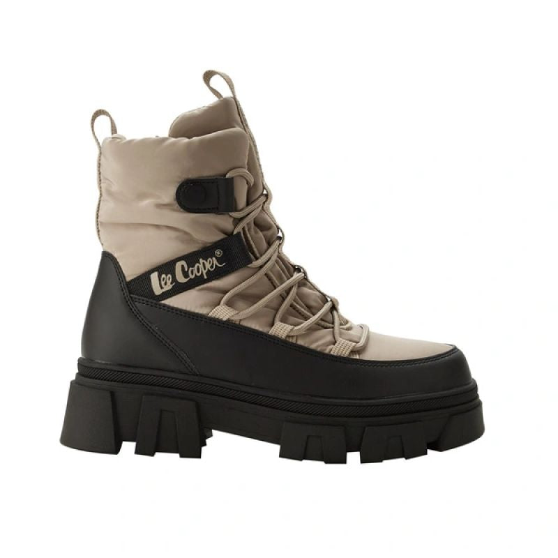 Lee Cooper Women’s Beige Winter Boots, Warm-Lined Ankle Boots with Zip