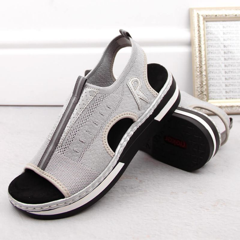 Rieker W RKR686 metallic comfortable slip-on sandals Rieker