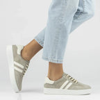 Women's leather sneakers on the platform in khaki Filippo DP7512 Filippo