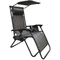 FOLDABLE GARDEN DECK CHAIR WITH CANOPY 173X52/65X110CM GRAY Home and Garden/Garden Your Sports Performance