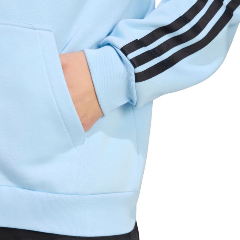 Men's adidas Essentials 3-Stripes Fleece Full-Zip Hoodie, Sky Blue KY4143