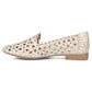 Women's leather openwork shoes, beige, Filippo DP7710 Filippo