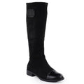 Women's patent suede boots, black, M.Daszyński MR2251-19 Footwear Your Sports Performance