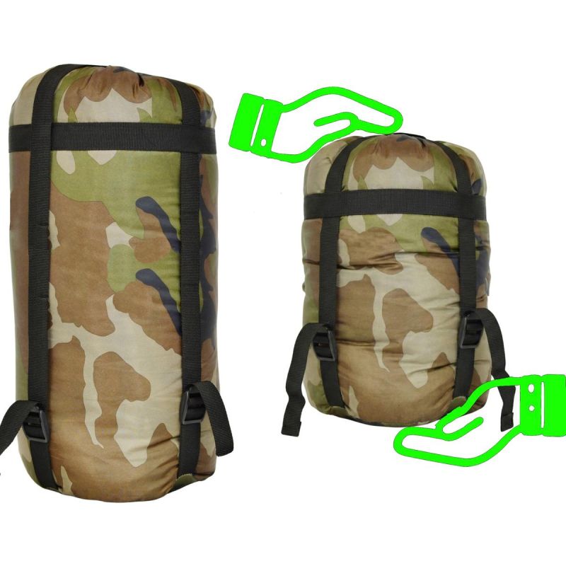 CAMO TOURIST SLEEPING BAG 210x80x50CM WITH ENERO CAMP COMPRESSION Turystyka/Śpiwory/Mummie Your Sports Performance