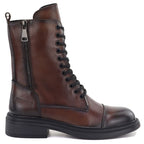 Brown Women’s Leather Worker Boots Artiker 59C1207