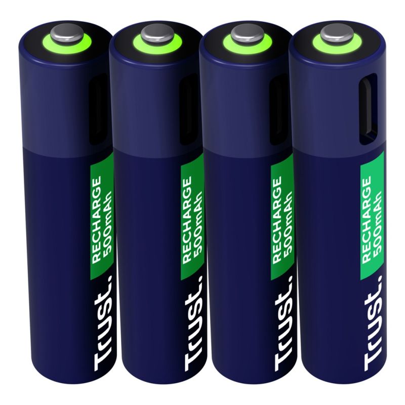 Trust AAA Batteries USB-C RECHARGEABLE BATTERIES 4P Baterie, akumulatorki i ładowarki/Baterie Your Sports Performance