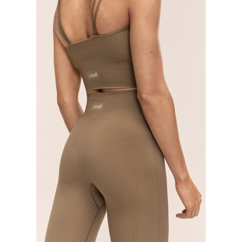 CASALL Women's Seamless Rib Slit Pants Green