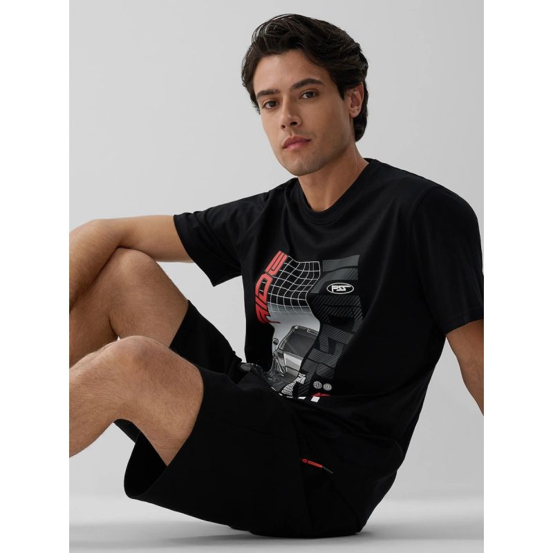 Men's regular printed T-shirt 4F 4FRAW26TTSHM4447-20S