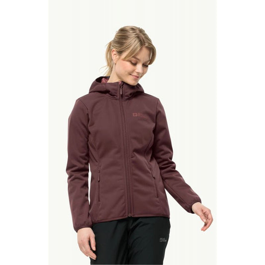 Jack Wolfskin Windhain Hoody W women's softshell jacket with hood, red (1307481_2866) In preparation Your Sports Performance