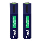 Trust AAA Batteries USB-C RECHARGEABLE BATTERIES 2P Baterie, akumulatorki i ładowarki/Baterie Your Sports Performance