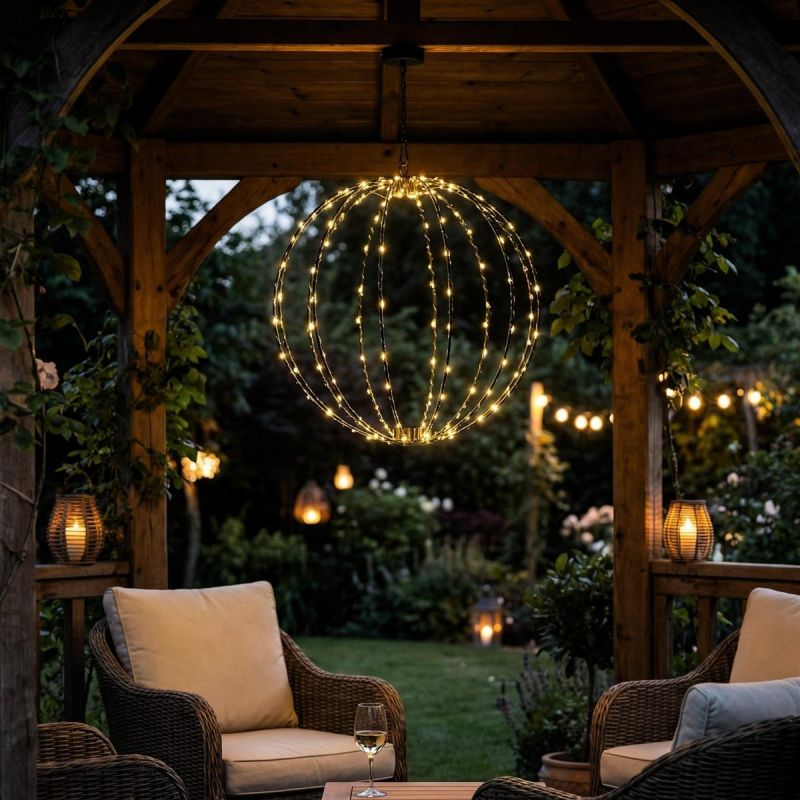 SOLAR HANGING LAMP BALL 30CM 120 LED WARM WHITE Home and Garden/Lighting Your Sports Performance