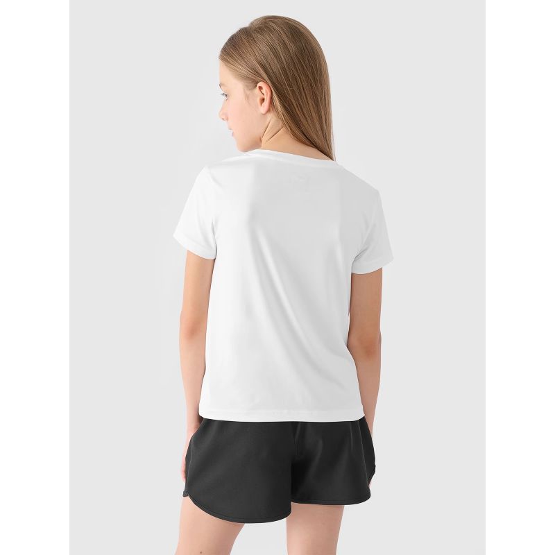 Quick-drying sports set for PE (shirt + shorts + bag) for girls 4F Junior 4FJWAW24TAPSF020-20S *Kategoria tymczasowa Your Sports Performance