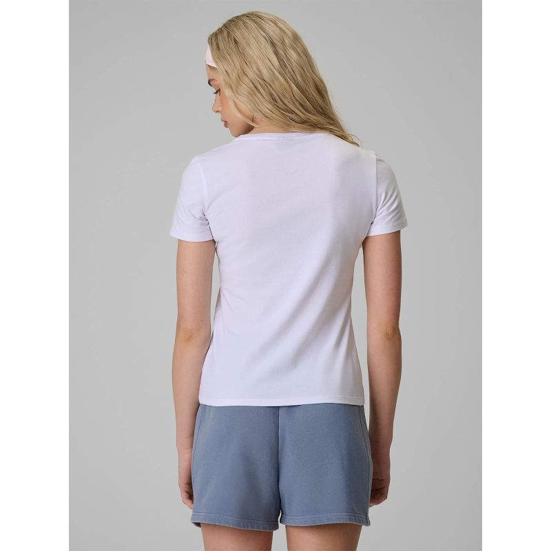 Women's slim T-shirt with print 4F 4FRAW26TTSHF4373-10S