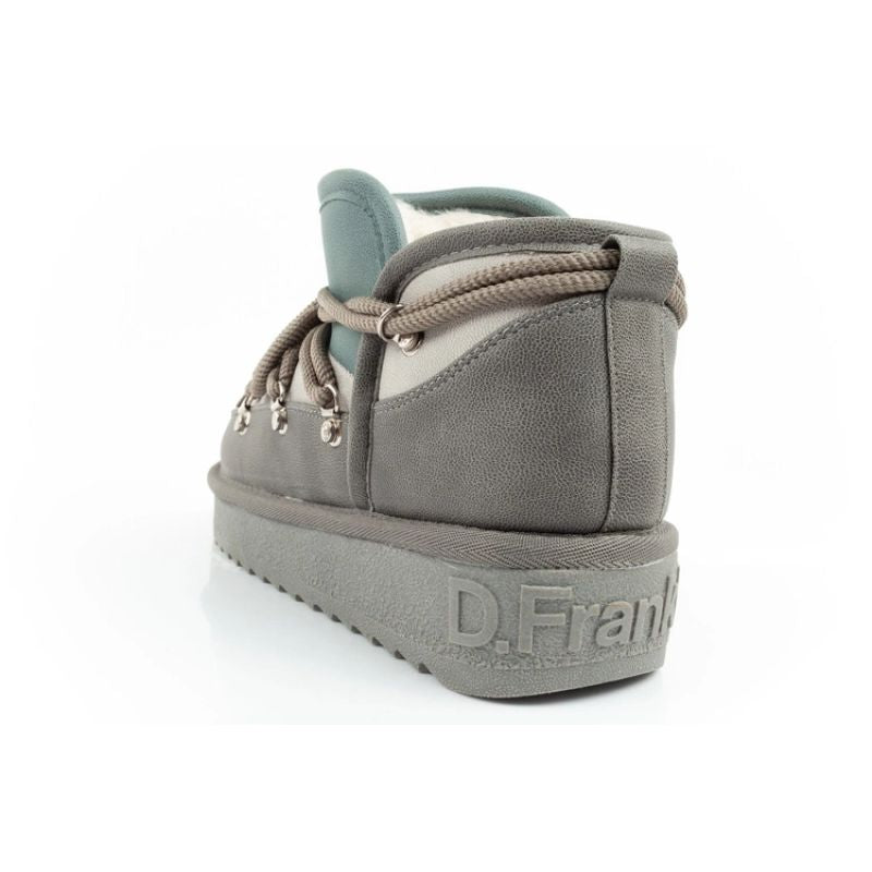 D.Franklin women's winter snow boots, fashionable insulated ankle boots, gray D.Franklin