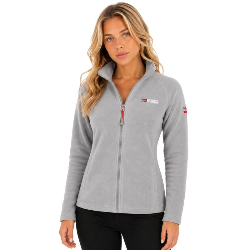 Geographical Norway TUG FZ LIGHT GREY DB LADY 268 Women's Fleece Jacket (WA1719F/GN-LIGHT GREY)