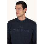Paul&Shark men's cotton and lyocell sweatshirt, navy blue 26411803-50