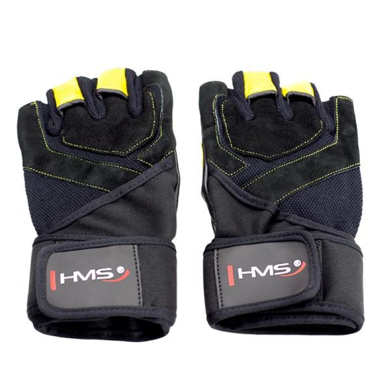 Black / Yellow HMS RST01 rM gym gloves Accessories/Gloves Your Sports Performance