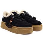 Black Kobbo 79665 leather insulated platform shoes