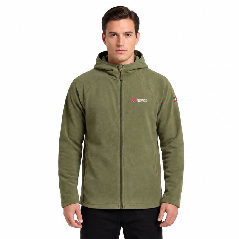 Men’s fleece jacket Geographical Norway TUGOOD KAKI DB MEN 233 (WZ3332H/GN-KAKI)