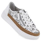 Women's leather openwork zipper shoes, white Artiker 58C1250 Artiker
