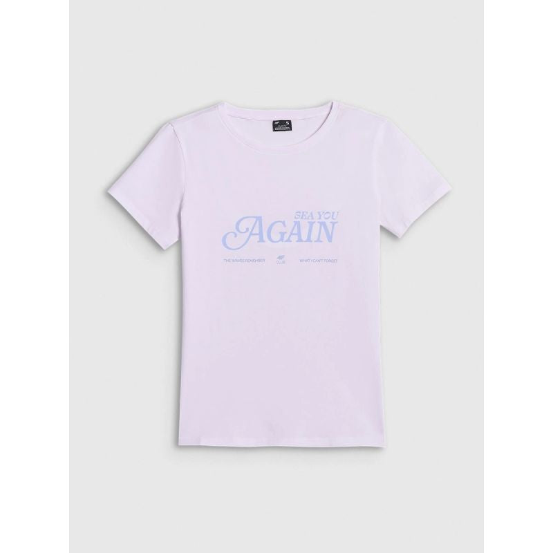Women's slim T-shirt with print 4F 4FRAW26TTSHF4373-10S
