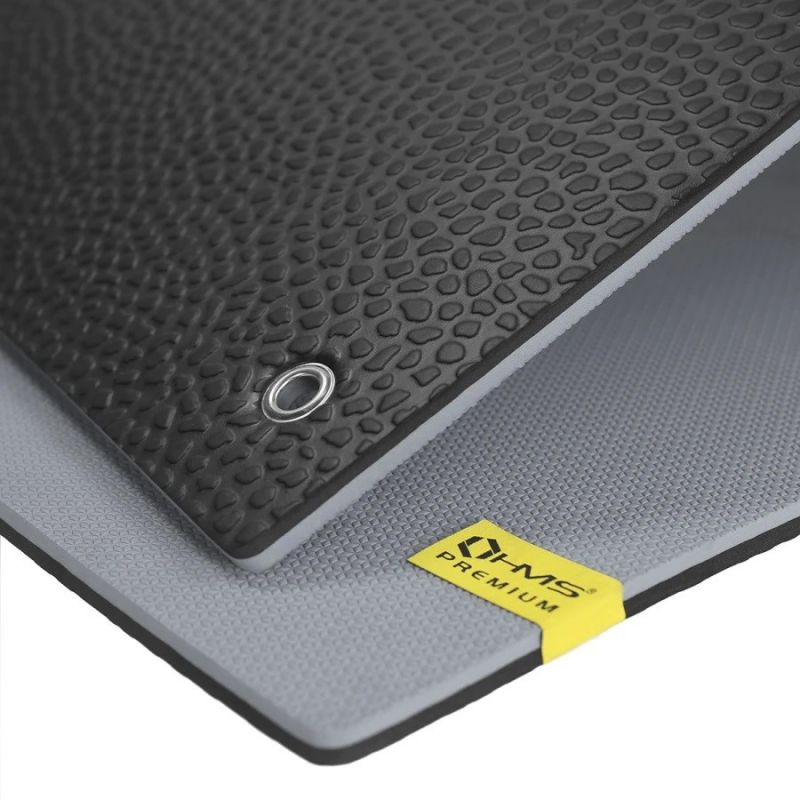 HMS MFK03 gray-black club fitness mat with holes In preparation Your Sports Performance