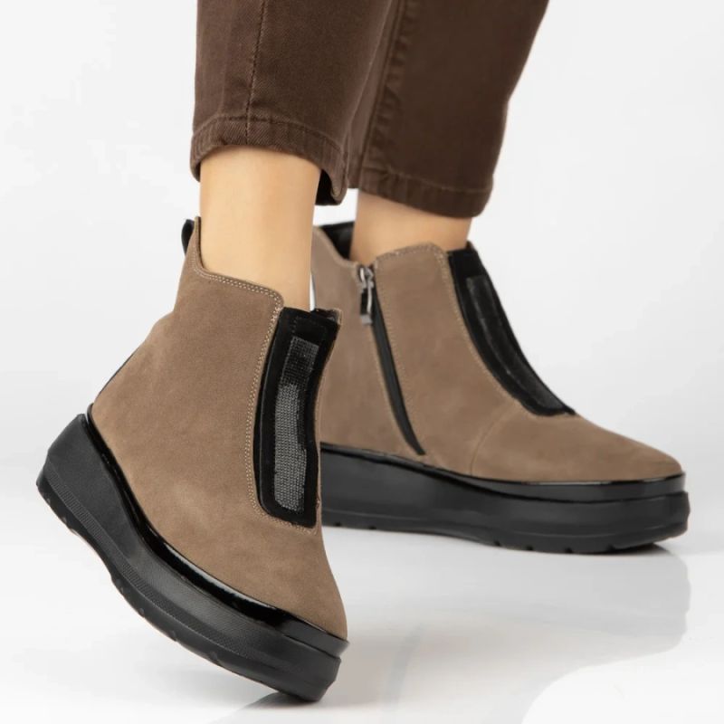Women's beige platform ankle boots Filippo DBT8264