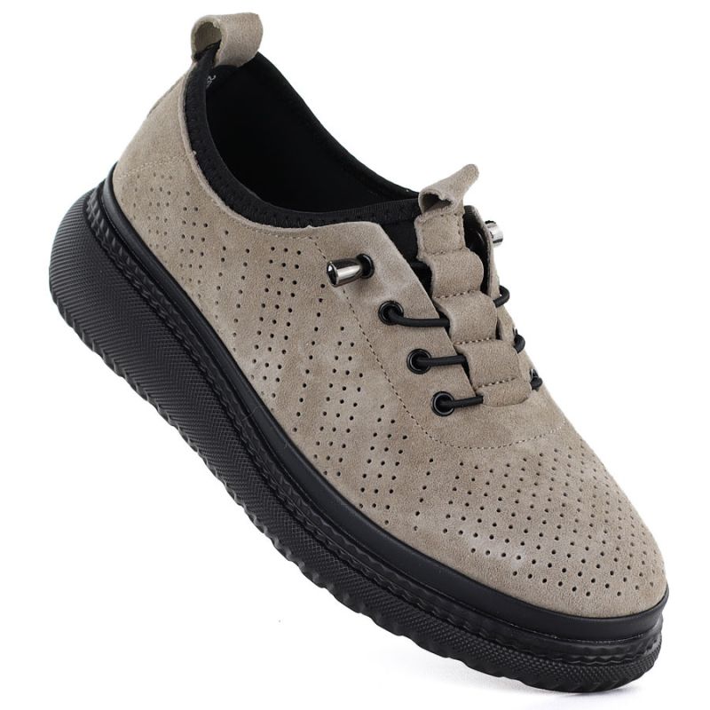 Leather openwork platform shoes fango Jezzi 26PB18-135 Jezzi