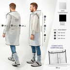 Perletti Men's Trench Raincoat, White, with Hood, Size S