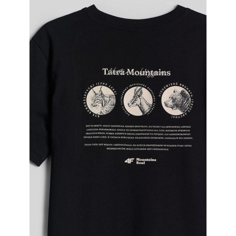 Women's loose T-shirt with print 4F 4FKAW26TTSHF4507-20S