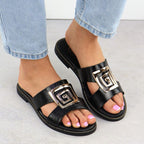 Black slippers with ornament W Filippo Footwear/Lifestyle/Peak Your Sports Performance