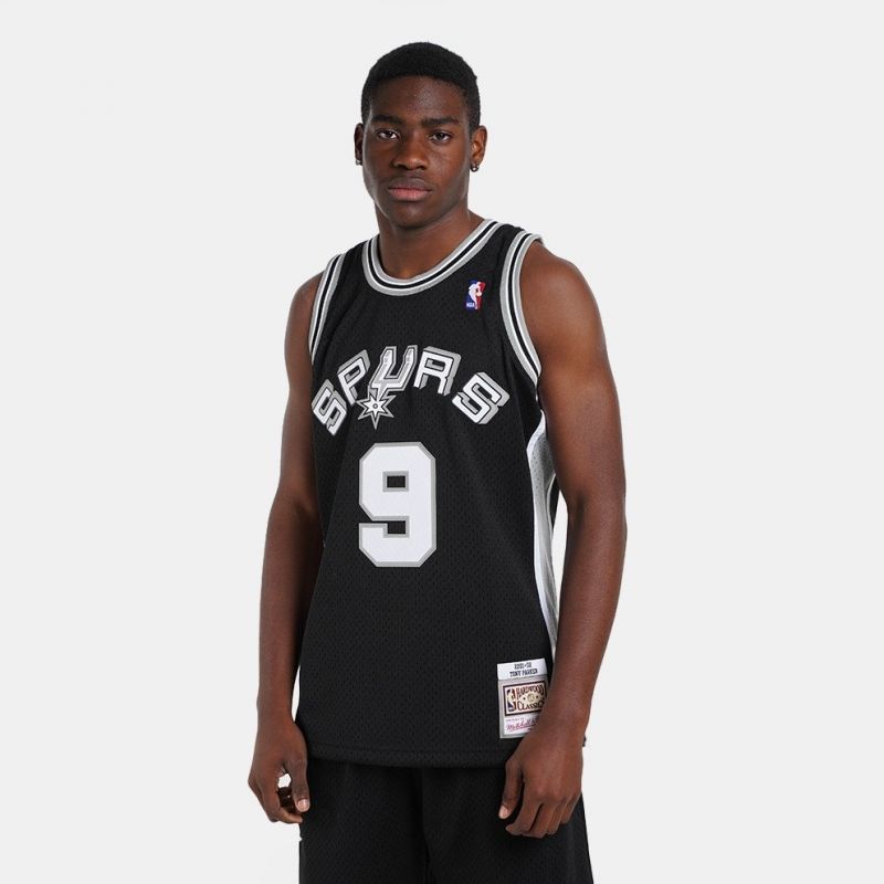 Mitchell &amp; Ness San Antonio Spurs NBA Swingman Jersey Spurs 2001 Tony Parker M SMJYLG19018-SASBLCK01TPA Clothing/Lifestyle/T-shirts/Mitchell & Ness Your Sports Performance