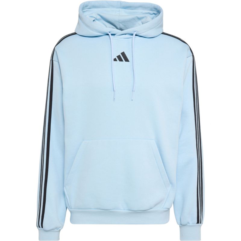 adidas Essentials 3-Stripes Fleece Hoodie for men, light blue KY4170