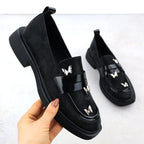 Ladies' loafers with butterflies, black, Potocki SZ12650 Footwear Your Sports Performance