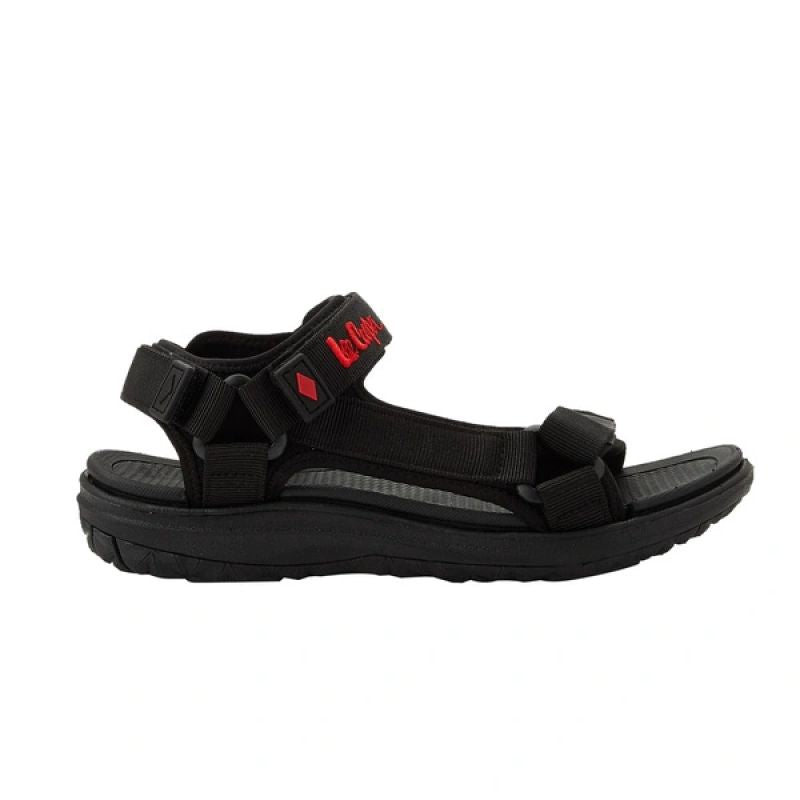 Lee Cooper women's shoes with velcro straps for summer beach sandals, lightweight black Lee Cooper