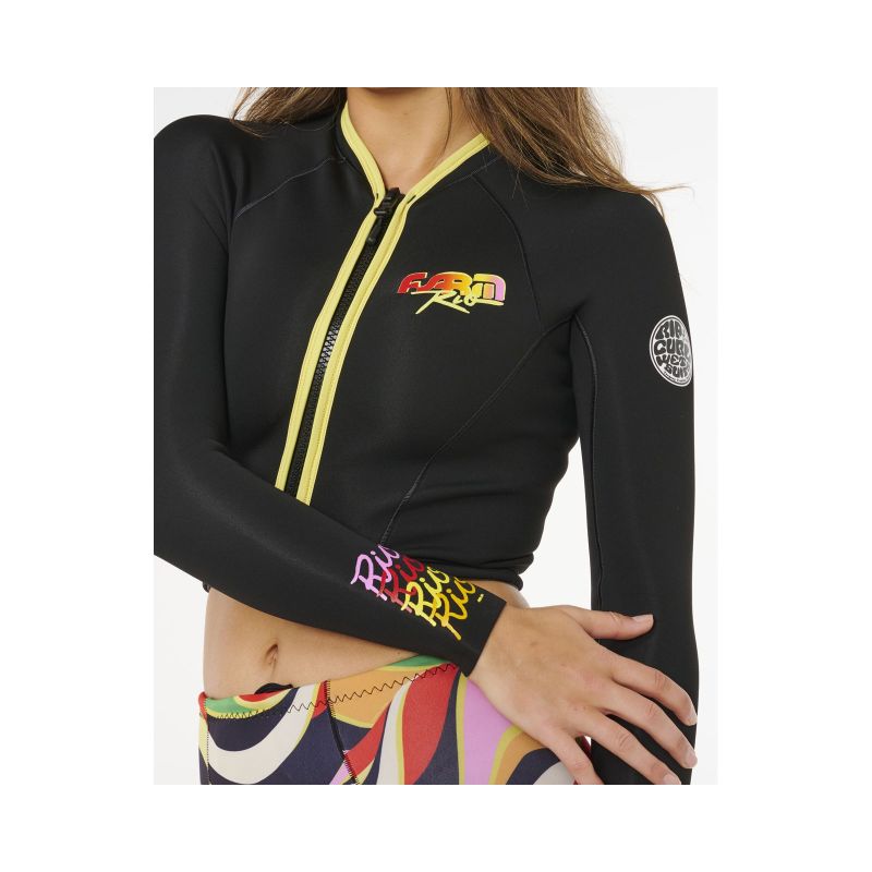 RIP CURL G-Bomb 1.5 Ls Fz Crop Jkt Women's Jacket Black Rip Curl