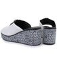 Women's leather wedge sandals, white, S.Barski 7012 S.Barski