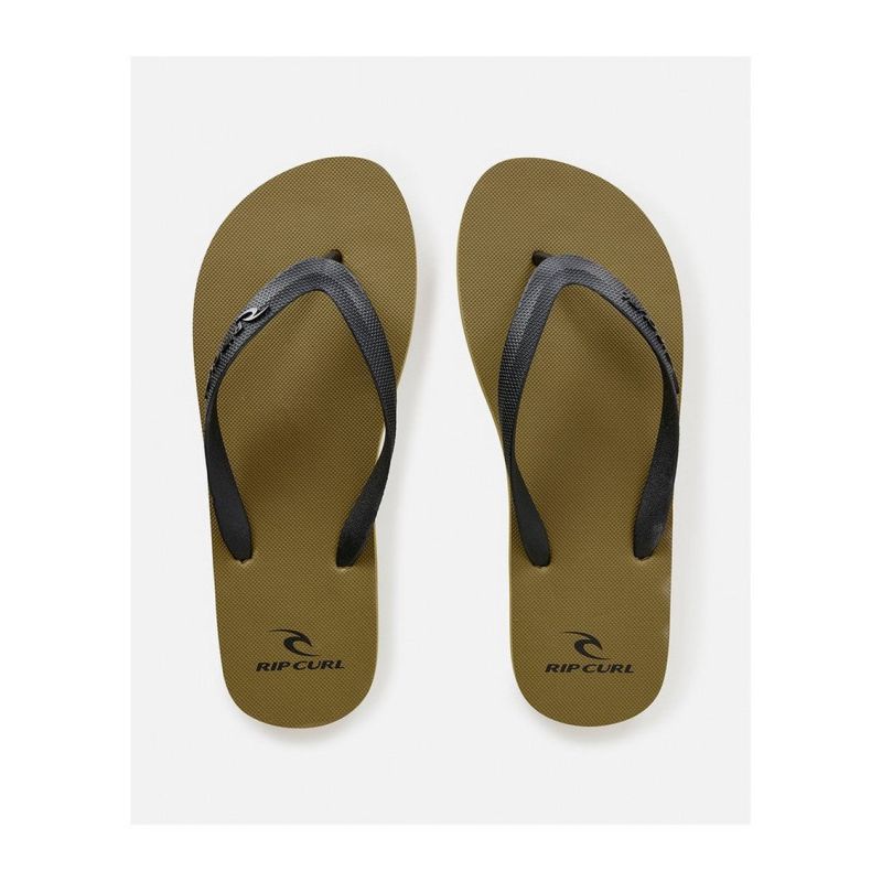 RIP CURL Brand Logo Bloom Open Toe Olive Beach Flip-Flops