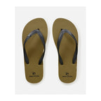 RIP CURL Brand Logo Bloom Open Toe Olive Beach Flip-Flops