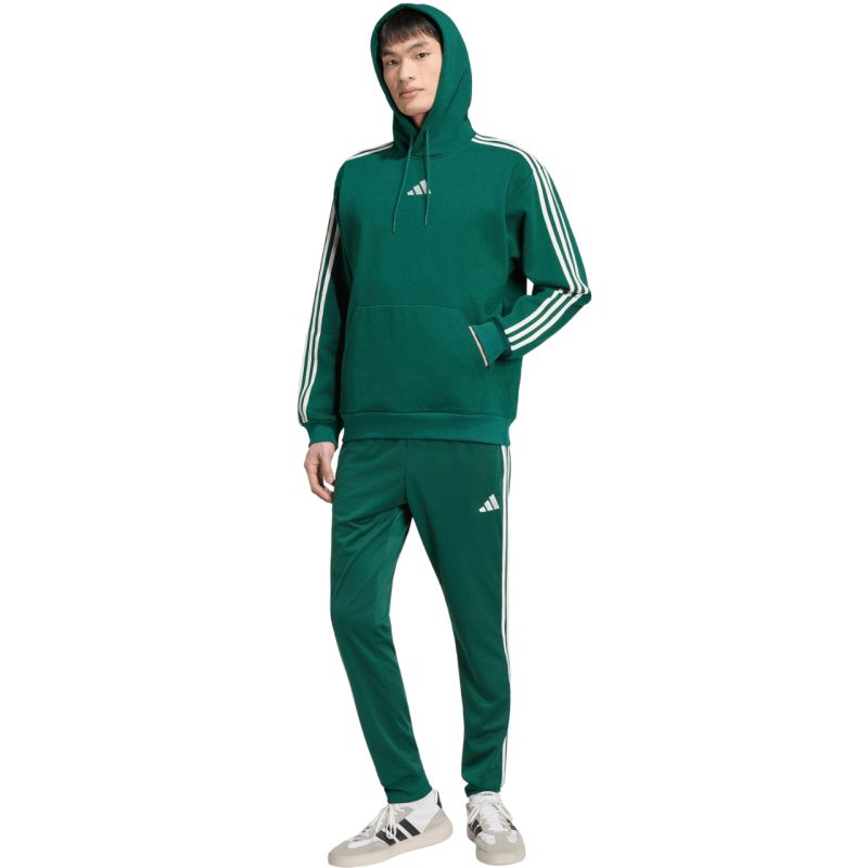 adidas Essentials 3-Stripes Fleece Hoodie men's green KZ1413