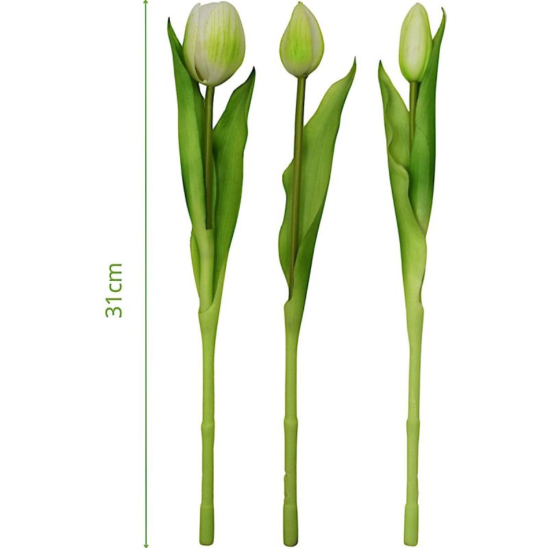 BOUQUET OF 7 WHITE TULIPS 31 CM LIFE-LIKE SPRING DECORATION Home and Garden/Equipment Your Sports Performance