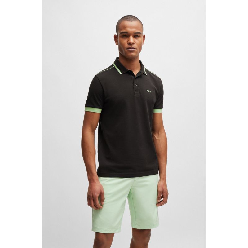 BOSS Paddy 1 Charcoal Regular Fit Men's Polo Shirt Black (50512995-016) Boss